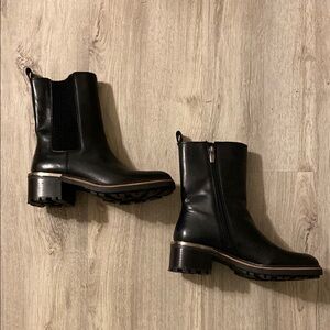 Vince Camuto Black Leather Ankle Booties